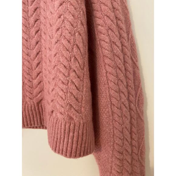 J Crew Cable-knit Rollneck™ Sweater in Supersoft Yarn Heather Dusty Rose Pink M - Picture 12 of 12